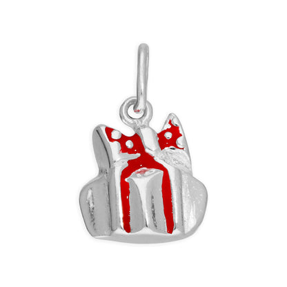 Breloque cadeau de Noël en argent sterling et émail