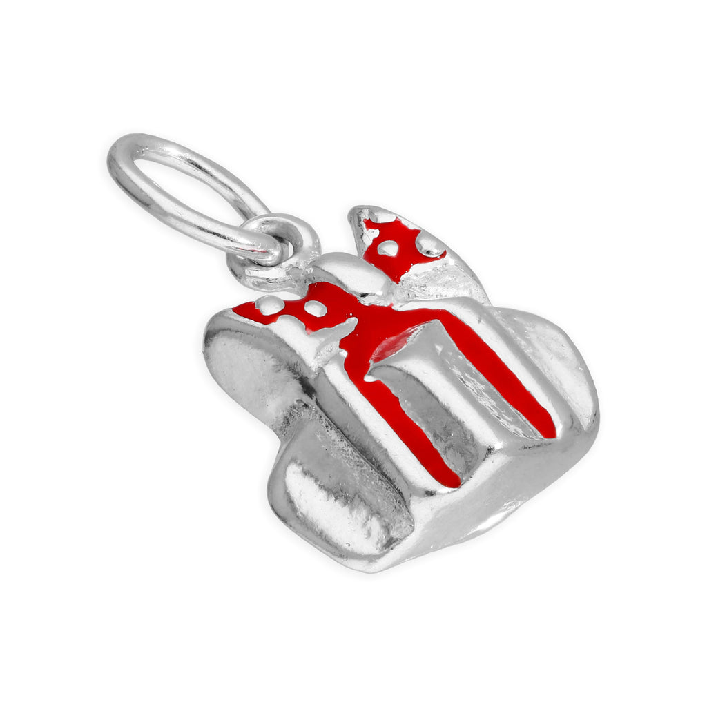 Breloque cadeau de Noël en argent sterling et émail