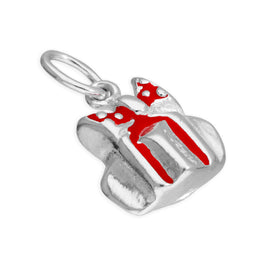 Breloque cadeau de Noël en argent sterling et émail