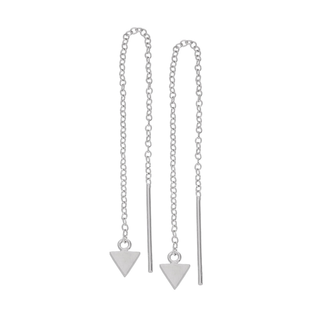 Petites boucles d'oreilles triangulaires plates en argent sterling