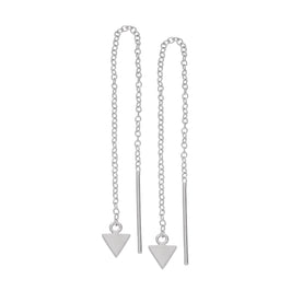 Petites boucles d'oreilles triangulaires plates en argent sterling