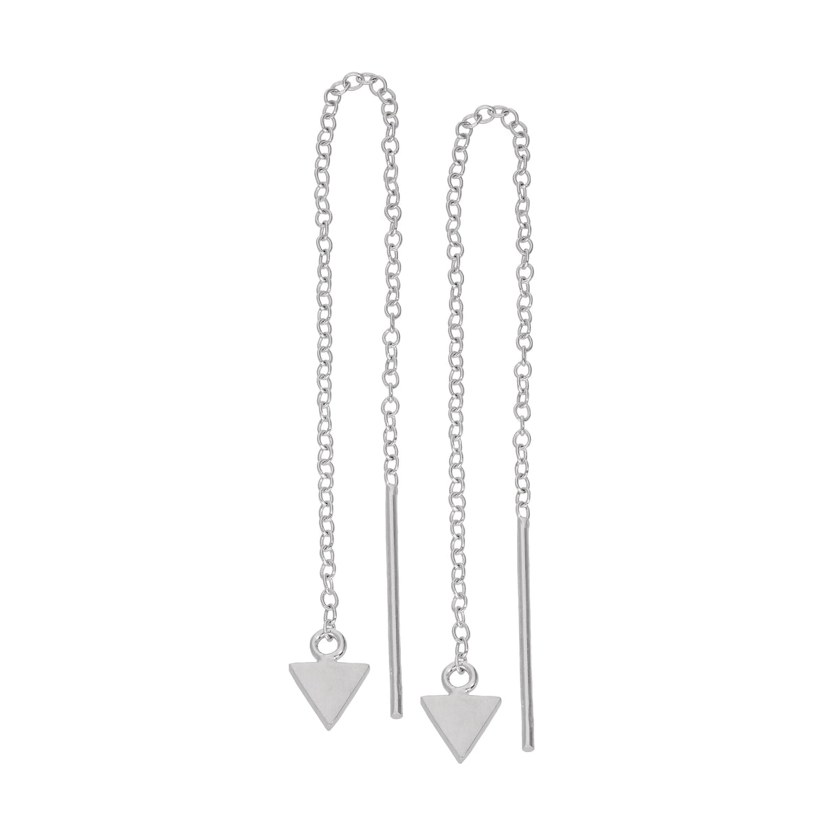 Petites boucles d'oreilles triangulaires plates en argent sterling