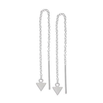 Petites boucles d'oreilles triangulaires plates en argent sterling