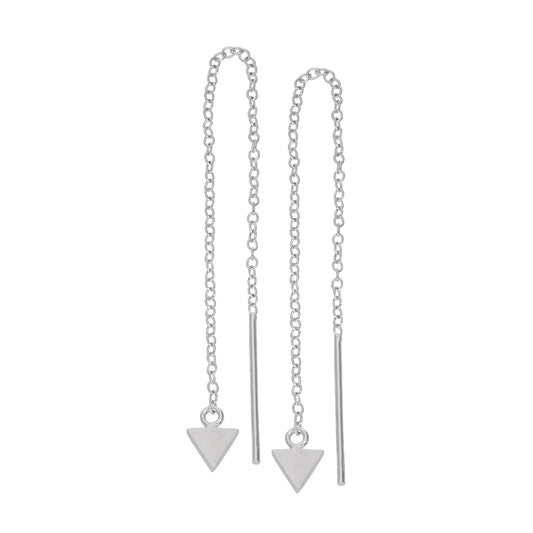 Petites boucles d'oreilles triangulaires plates en argent sterling