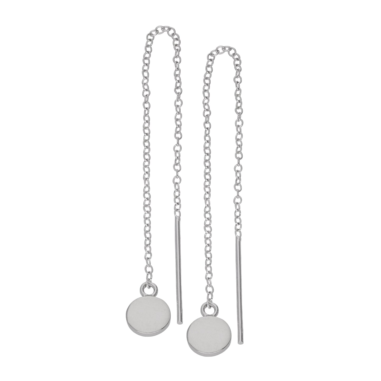 Boucles d'oreilles à disque rond plat en argent sterling