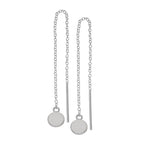 Boucles d'oreilles à disque rond plat en argent sterling