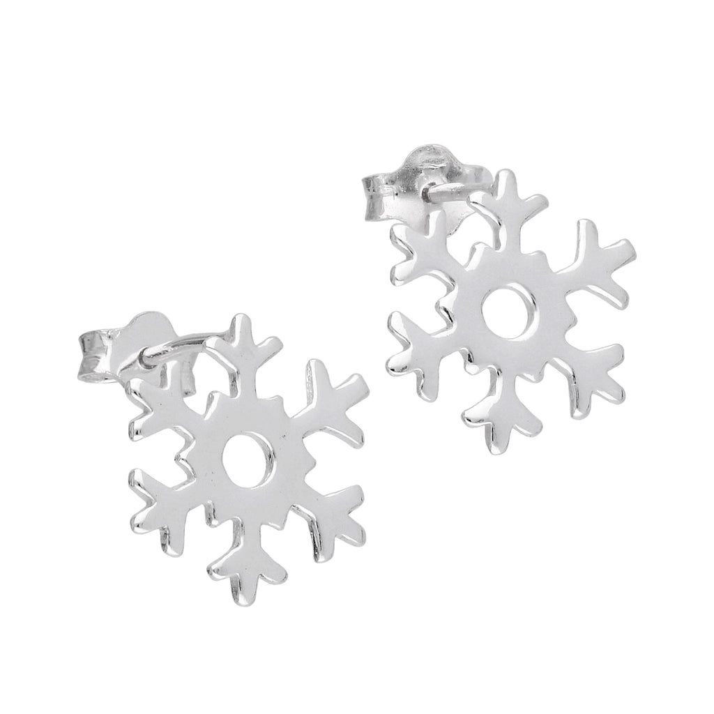 Boucles d'oreilles à tige en argent sterling en forme de flocon de neige