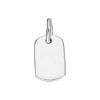 Petite breloque rectangulaire en argent sterling à graver en forme de plaque d'identité militaire