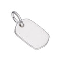 Petite breloque rectangulaire en argent sterling à graver en forme de plaque d'identité militaire