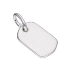 Petite breloque rectangulaire en argent sterling à graver en forme de plaque d'identité militaire