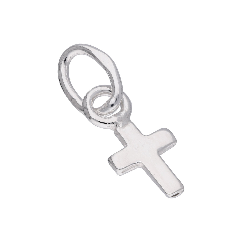 Petite breloque en argent sterling en forme de croix unie