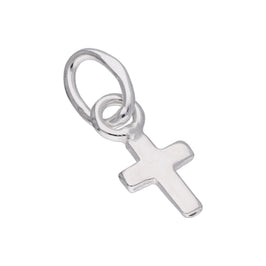 Petite breloque en argent sterling en forme de croix unie