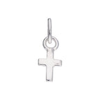Petite breloque en argent sterling en forme de croix unie