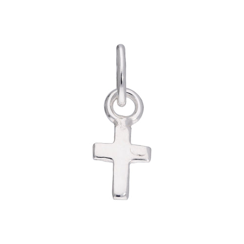 Petite breloque en argent sterling en forme de croix unie