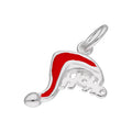 Breloque HOHOHO en argent sterling et émail rouge avec chapeau de Père Noël