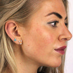 Clous d'oreilles en argent sterling en forme de renne et de sapin de Noël