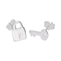Boucles d'oreilles à tige en argent sterling avec cadenas à clé