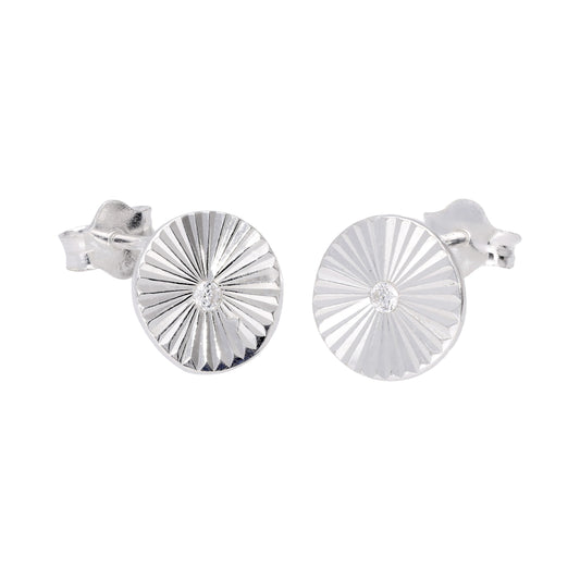 Boucles d'oreilles à tige en argent sterling avec zircones cubiques transparents taille diamant en forme d'étoile