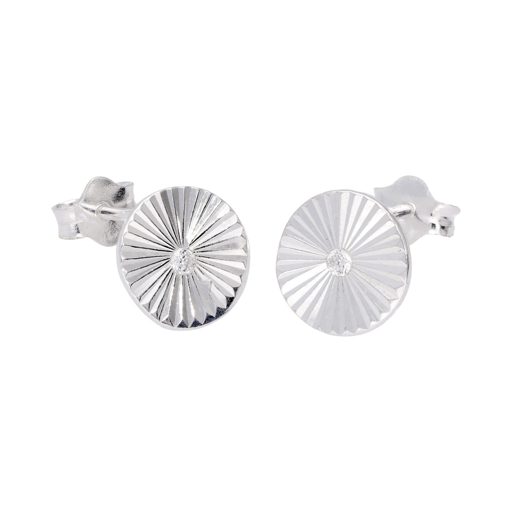 Boucles d'oreilles à tige en argent sterling avec zircones cubiques transparents taille diamant en forme d'étoile