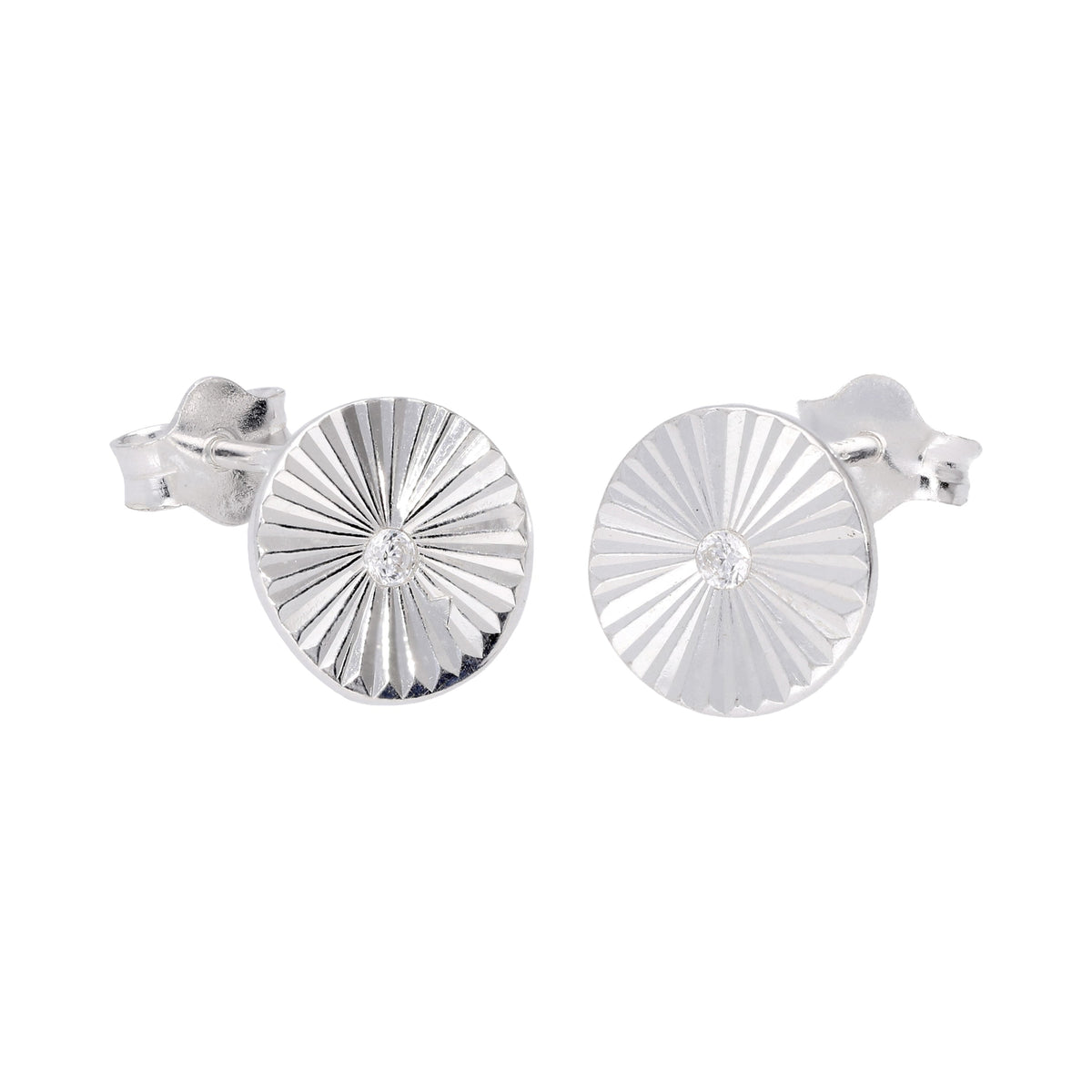 Boucles d'oreilles à tige en argent sterling avec zircones cubiques transparents taille diamant en forme d'étoile