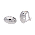 Boucles d'oreilles créoles ovales à levier en argent sterling martelé et à facettes