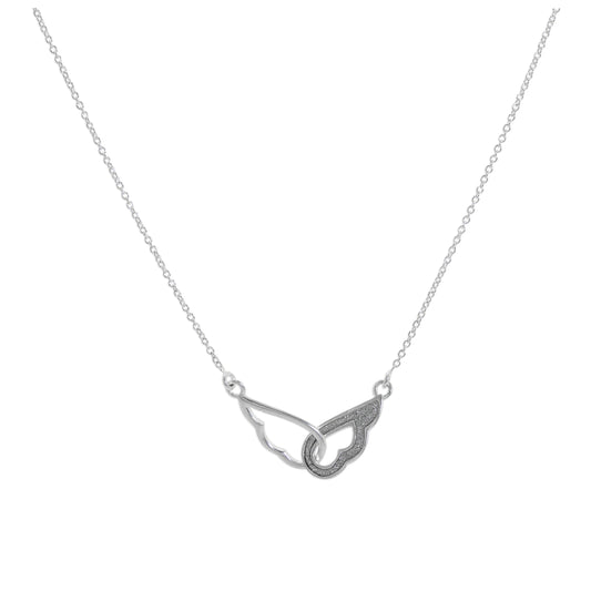 Collier ailes d'ange entrelacées en argent sterling