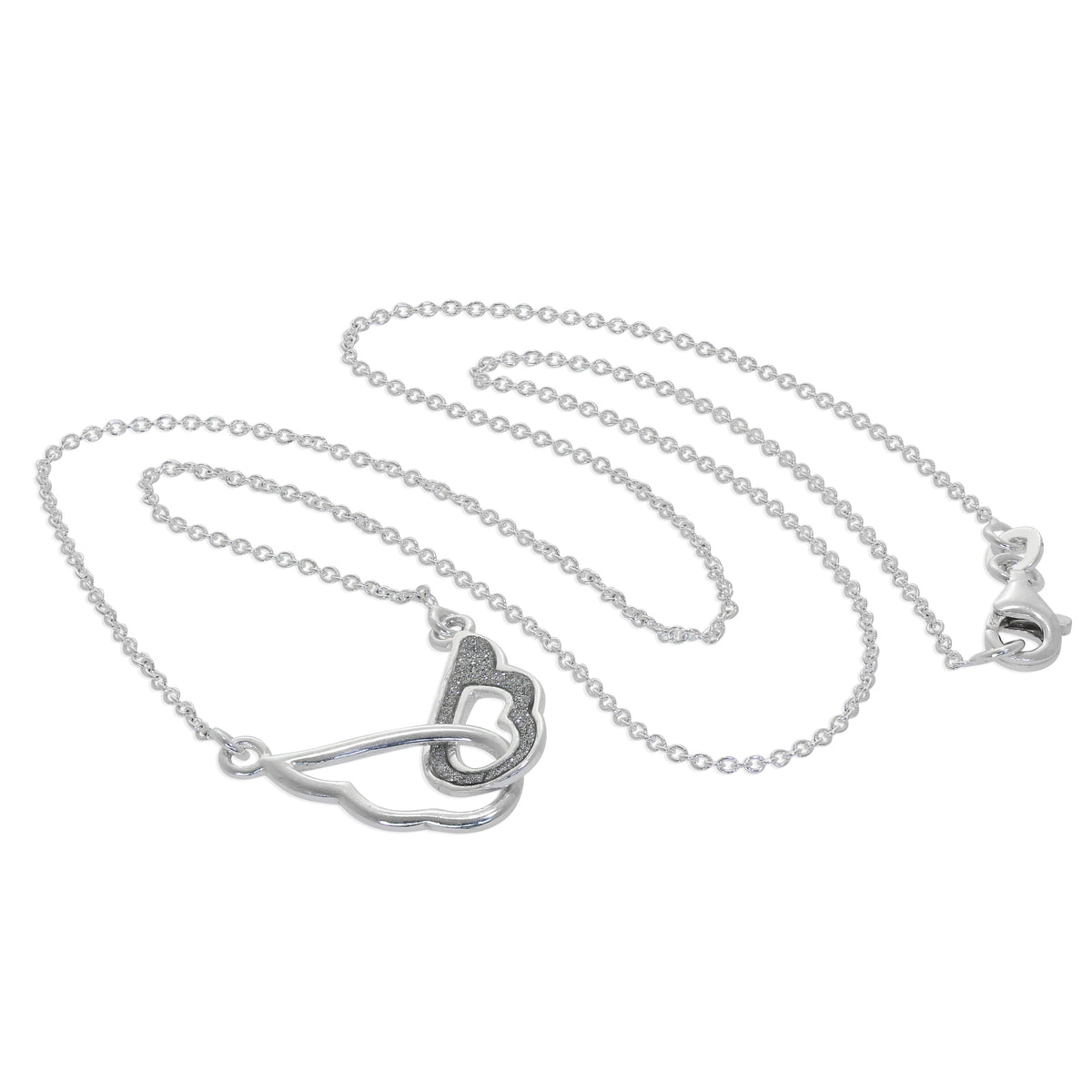 Collier ailes d'ange entrelacées en argent sterling