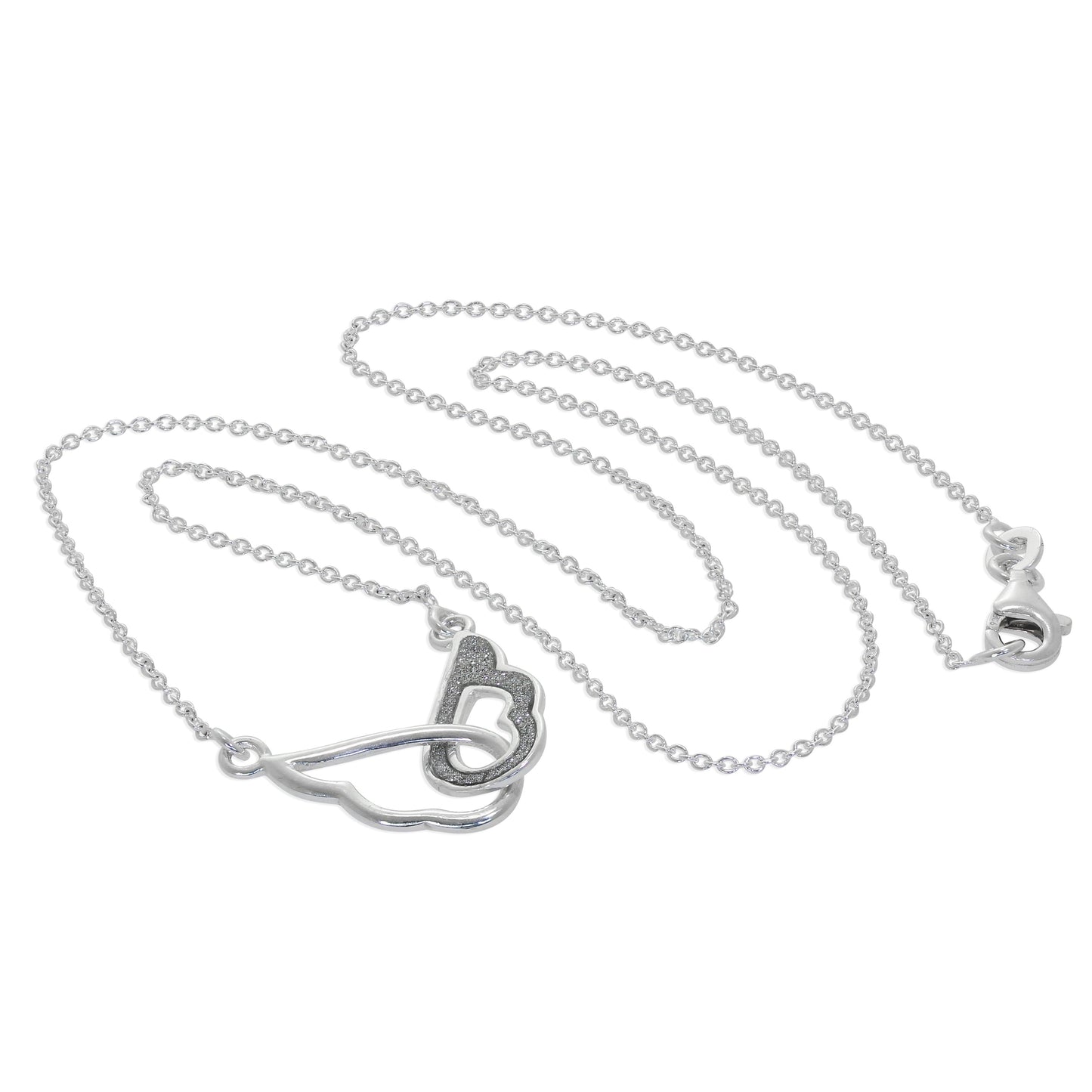 Collier ailes d'ange entrelacées en argent sterling