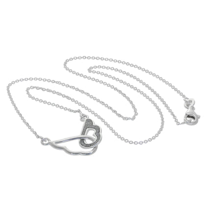 Collier ailes d'ange entrelacées en argent sterling
