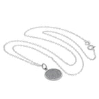 Collier avec pendentif en forme de disque rond givré en argent sterling