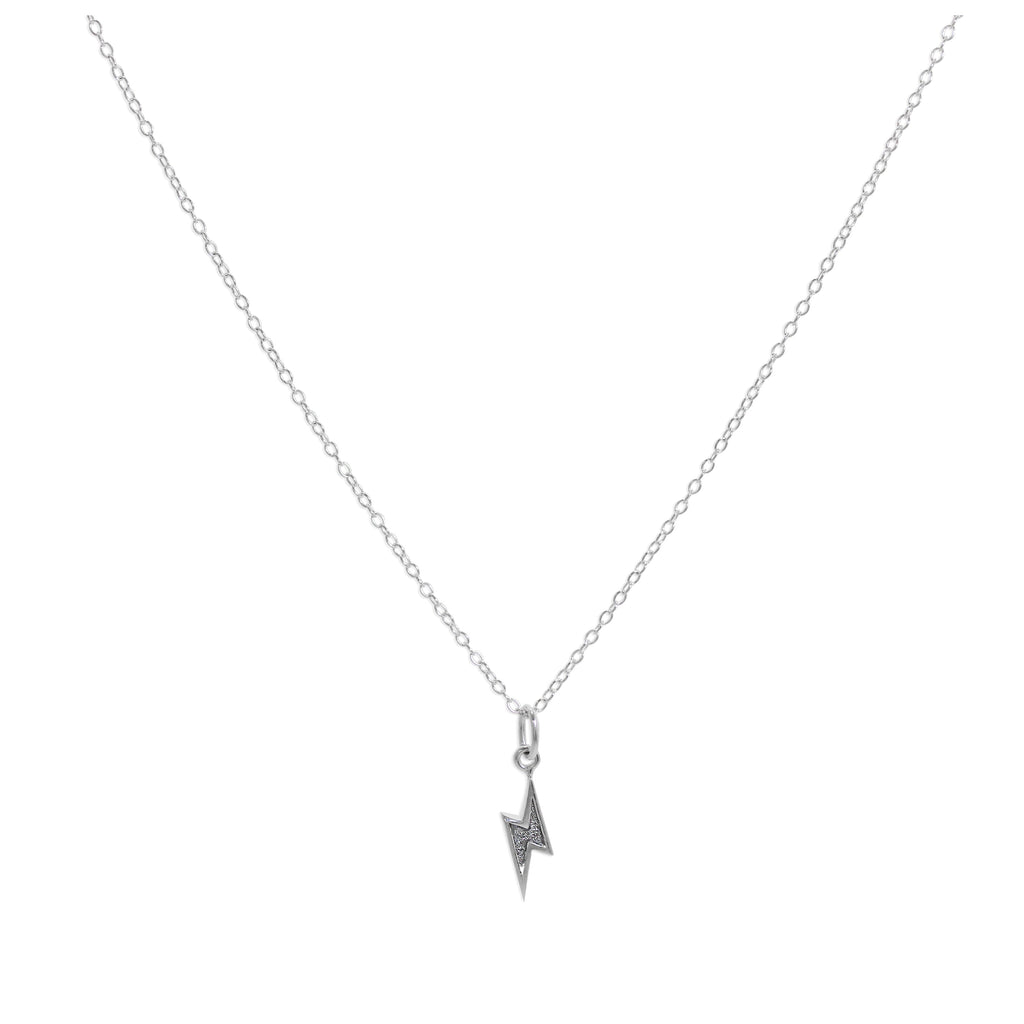Collier pendentif éclair givré en argent sterling