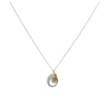 Collier avec pendentif en forme de disque de lune en argent sterling plaqué or et breloque étoile
