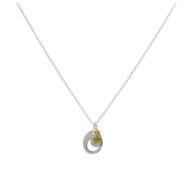 Collier avec pendentif en forme de disque de lune en argent sterling plaqué or et breloque étoile