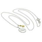 Collier avec pendentif en forme de disque de lune en argent sterling plaqué or et breloque étoile