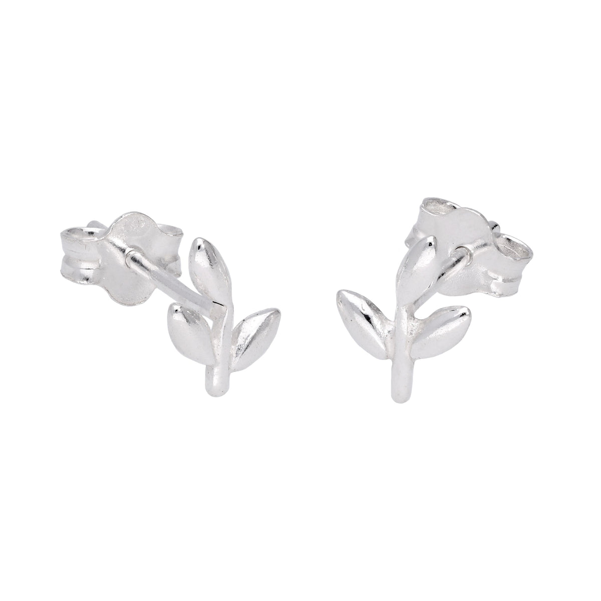 Boucles d'oreilles à tige en argent sterling en forme de feuille mignonne