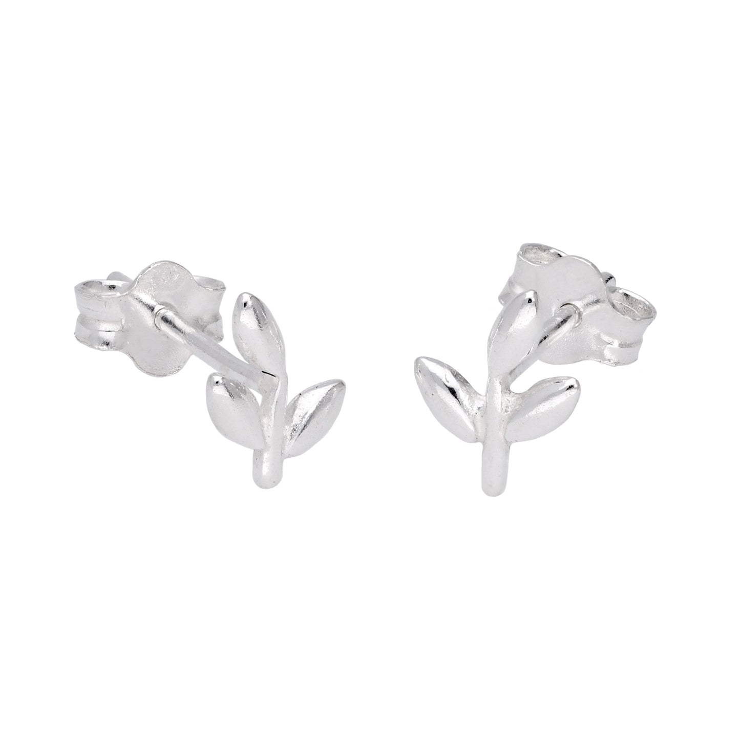 Boucles d'oreilles à tige en argent sterling en forme de feuille mignonne