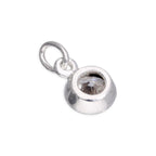 Breloque en argent sterling avec cristal CZ transparent de 5 mm