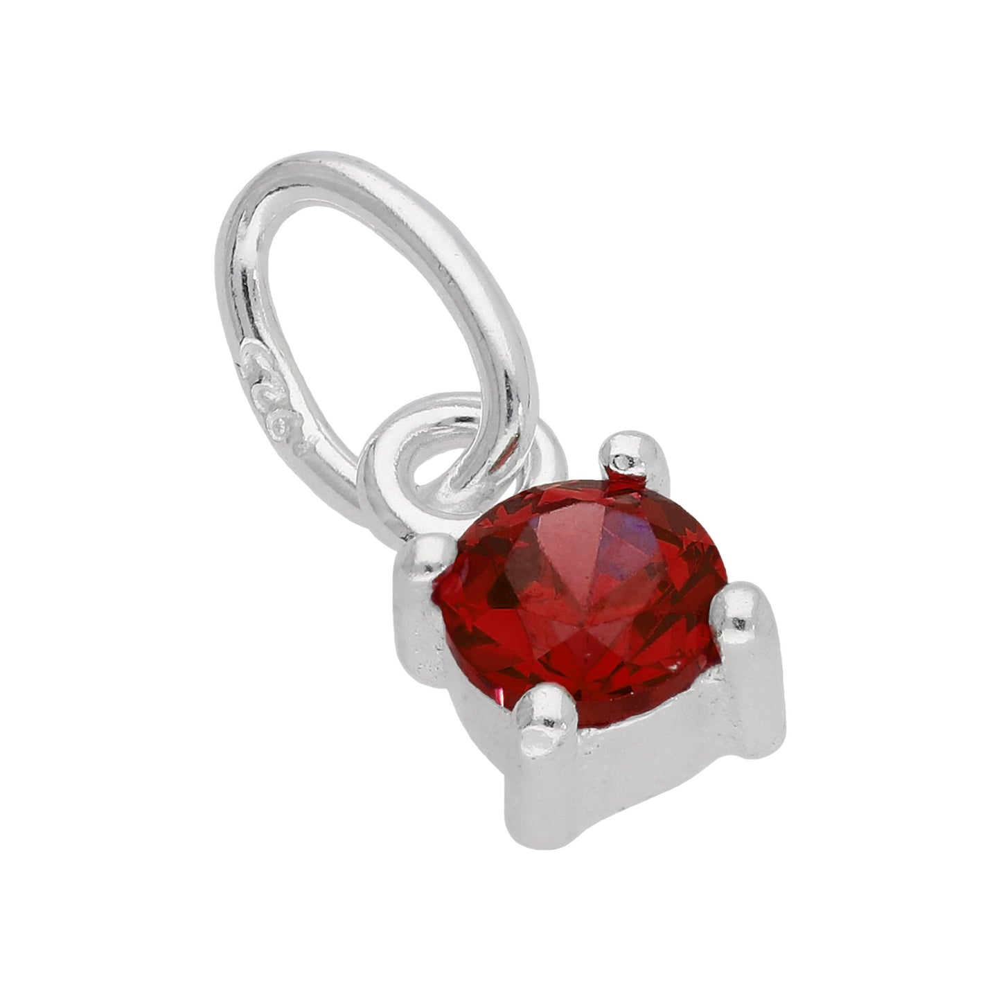 Breloque griffe en argent sterling avec grenat et zircone cubique, pierre de naissance de janvier