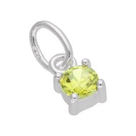 Breloque griffe en argent sterling avec péridot et zircone cubique, pierre de naissance d'août
