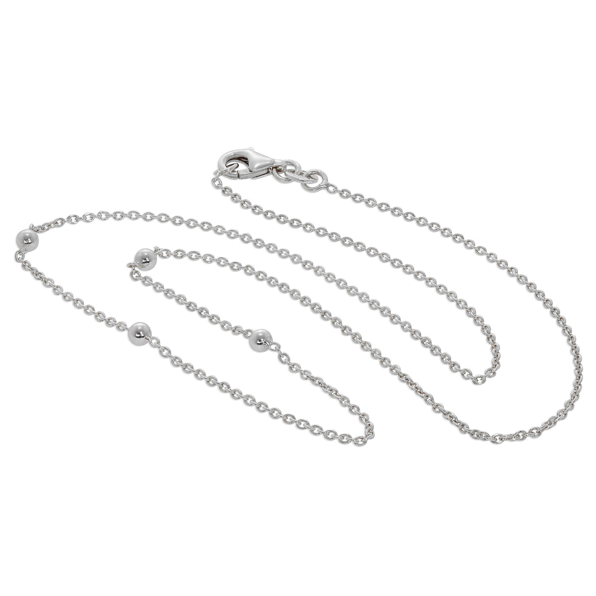 Collier à chaîne à boules en argent sterling de 40 cm