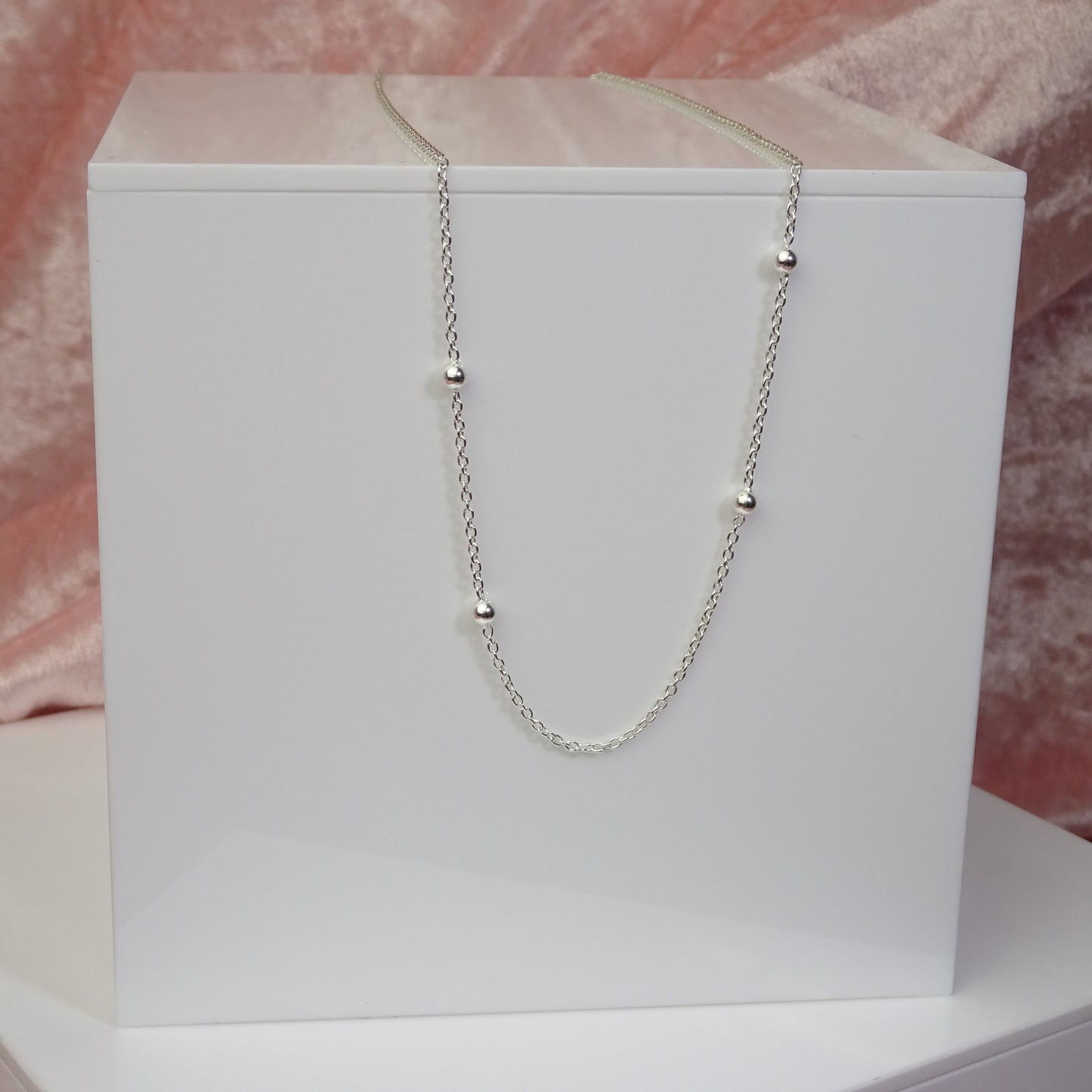 Collier à chaîne à boules en argent sterling de 40 cm