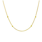 Collier à pompon en argent sterling plaqué or de 40 cm
