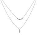 Collier en argent sterling à double couche et cube de 40 cm