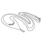 Collier en argent sterling à double couche et cube de 40 cm