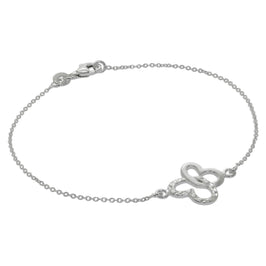 Bracelet en argent sterling avec ailes de cœur et papillon entrelacés