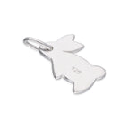Breloque lapin plat 2D en argent sterling