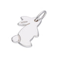 Breloque lapin plat 2D en argent sterling
