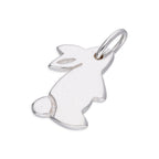 Breloque lapin plat 2D en argent sterling