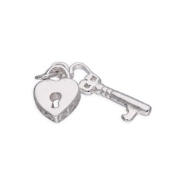 Breloque cadenas et clé en argent sterling