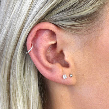 Lot de 3 boucles d'oreilles essentielles en argent sterling